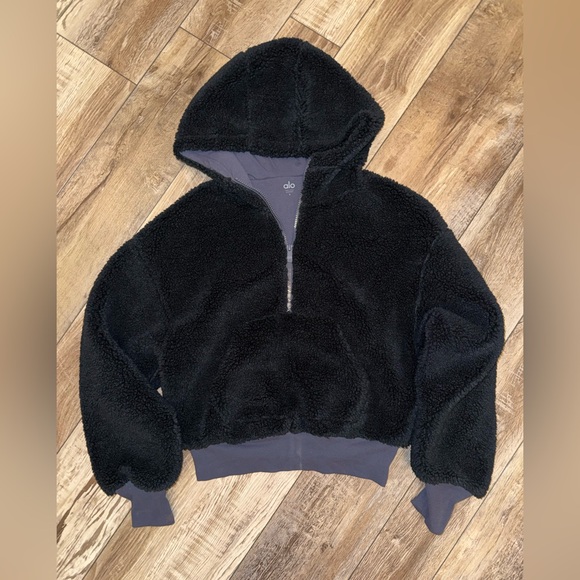 ALO Yoga Jackets & Blazers - ALO Sherpa 3/4 Zip Jacket Navy Blue